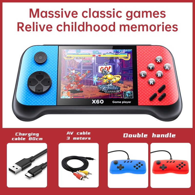 Máy Chơi Game Cầm Tay 2022 5000 Trò Chơi 3.5 Inch Hỗ Trợ TV X60
