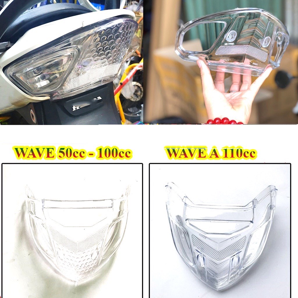 Nắp ốp đèn hậu (stop) trắng Wave A 50cc-100-110- 2006-2021