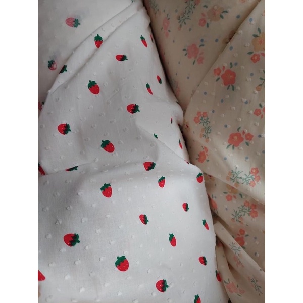 Vải thô nảy hạt hoa nhí cao cấp khổ 1m5