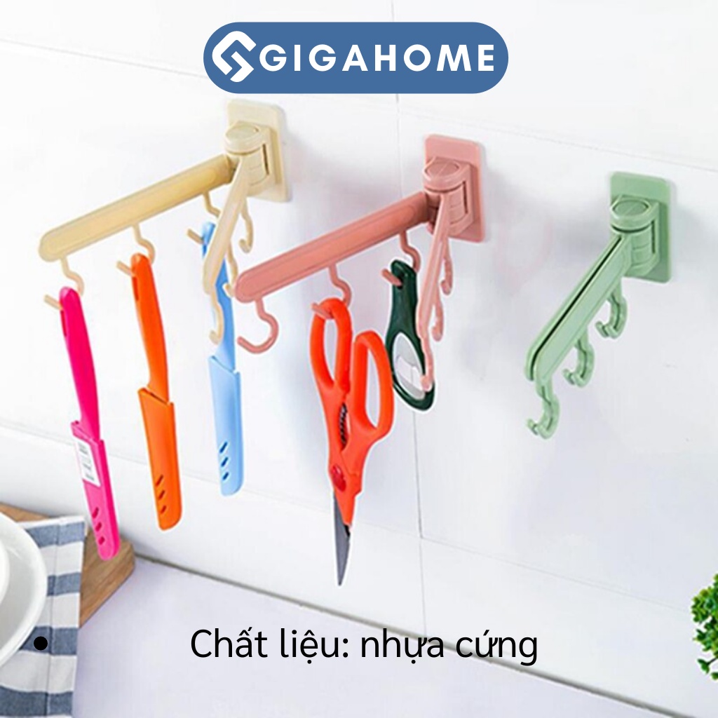 Thanh 6 Móc Treo Đồ Dán Tường GIGAHOME Xoay 180 Độ, Tiện Dụng 9146