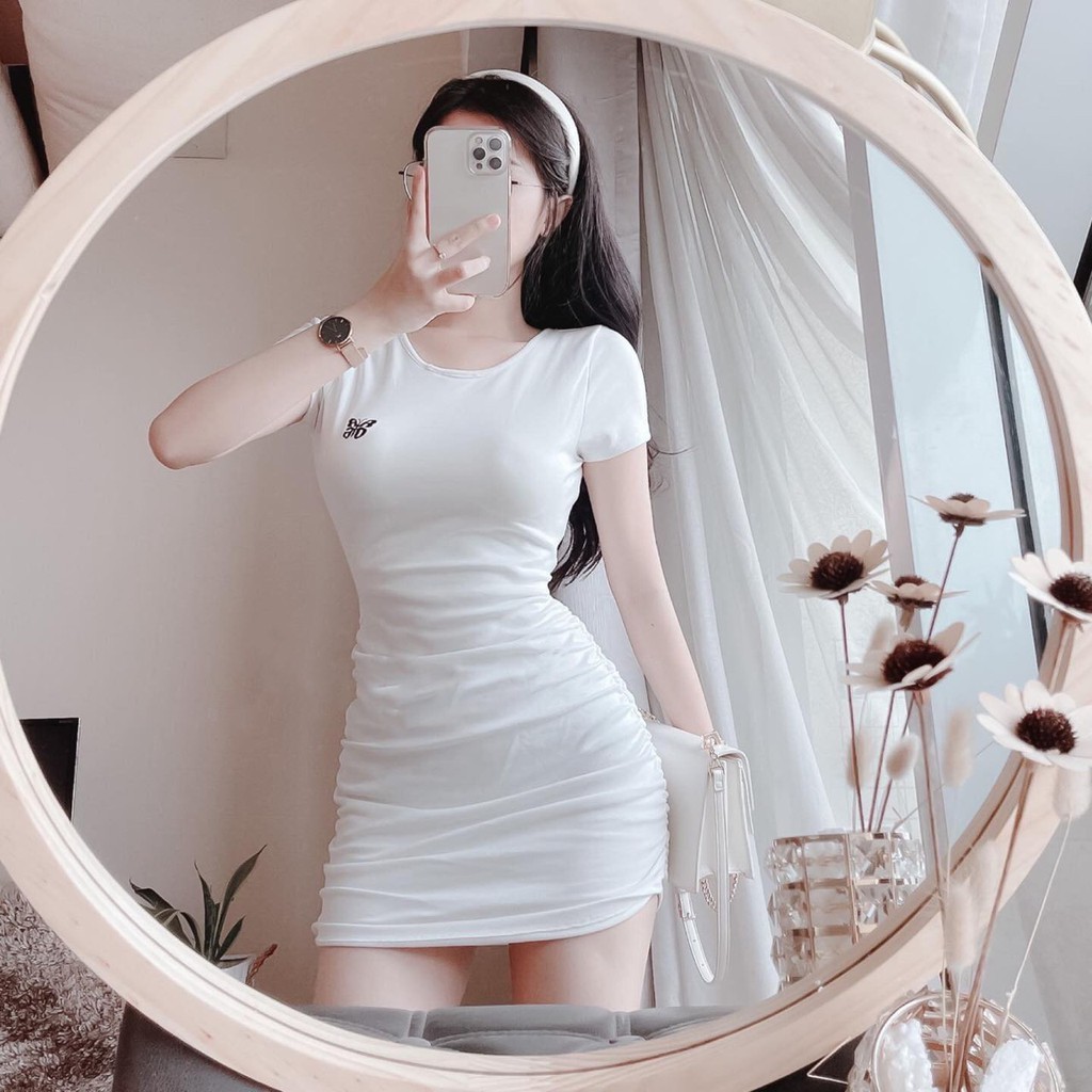 Váy body rúm hông 💖FREESHIP💖 Đầm ôm chất bo tăm dáng cực xinh AD62 SUNNY | BigBuy360 - bigbuy360.vn