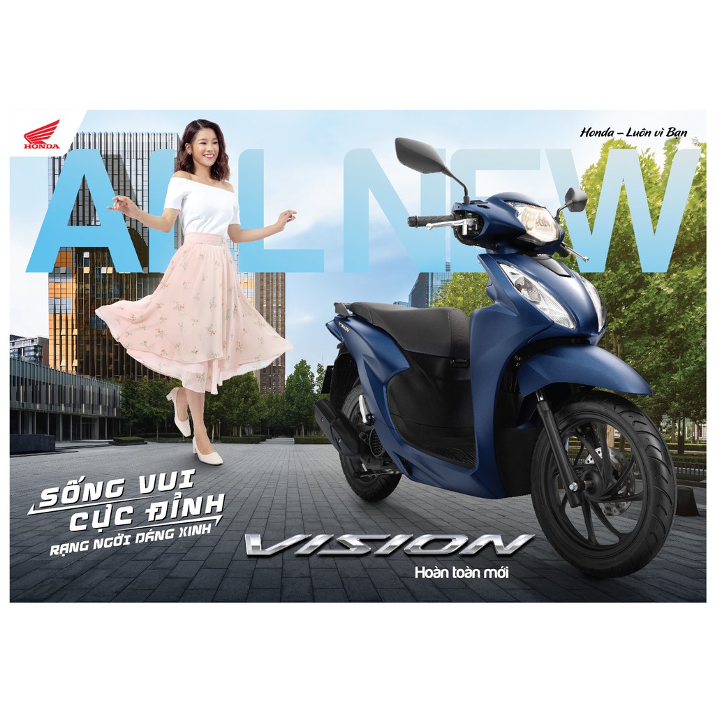 Xe máy Honda Vision 2021 - Phiên bản cao cấp Smartkey