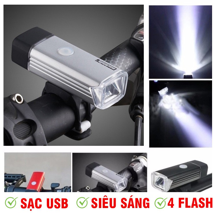 Đèn xe đạp machfally sạc USB siêu sáng, đèn pha led xe đạp thể thao pin sạc