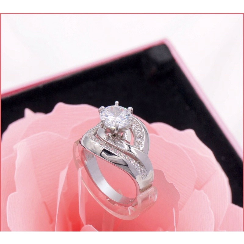 Nhẫn đá cao cz siêu phẩm bạc chuẩn phủ vàng trắng NGỌC MẬU