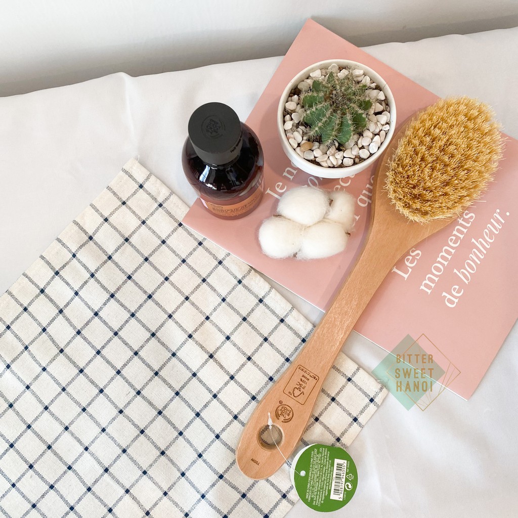 [sẵn] Cọ tắm chà khô The body shop Cactus Long Handle Body Brush cọ chải khô massage THE BODY SHOP