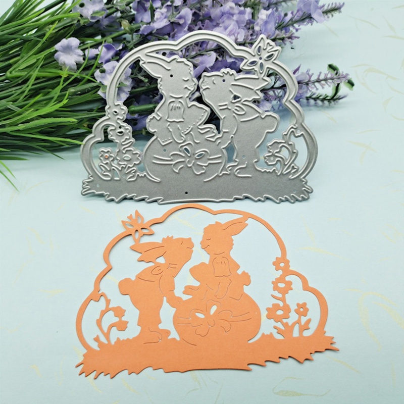 Khuôn Cắt Giấy Kim Loại Hình Thỏ Phục Sinh Xinh Xắn