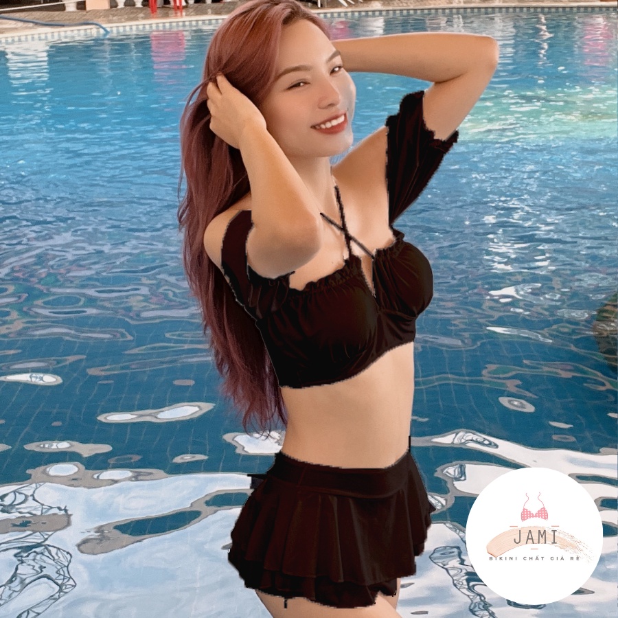 [thanh lsy 77k] BIKINI ĐỒ BƠI 2 MẢNH DÂY CHÉO NGỰC VÁY TẦNG SEXY - JAMI MM56