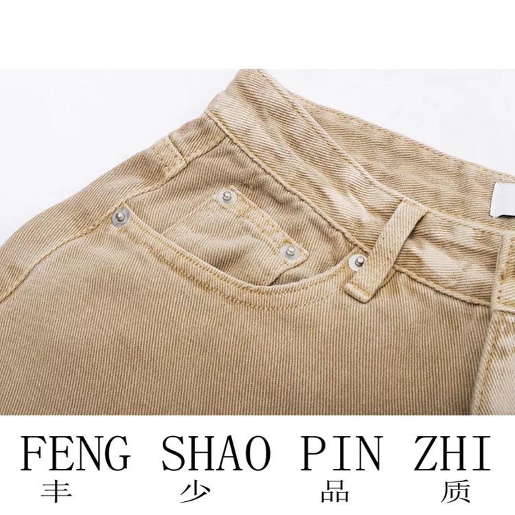 Quần jean dài ống rộng cạp cao phong cách Hàn Quốc mới cho nữ