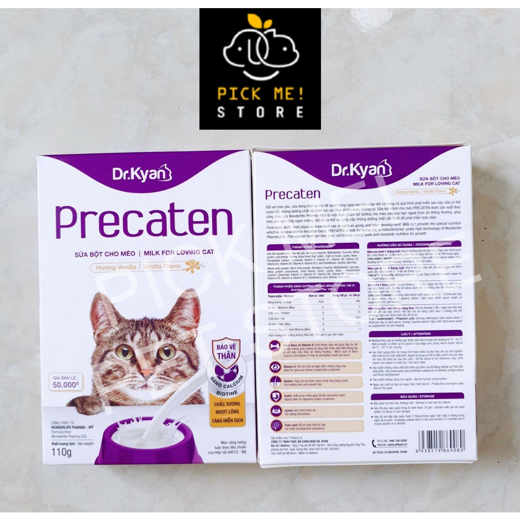 [ Hộp 110g ] Sữa Bột Cao Cấp Dr.Kyan Predogen | Precaten Cho CHÓ MÈO ĐANG MANG THAI &amp; CHÓ MÈO CON