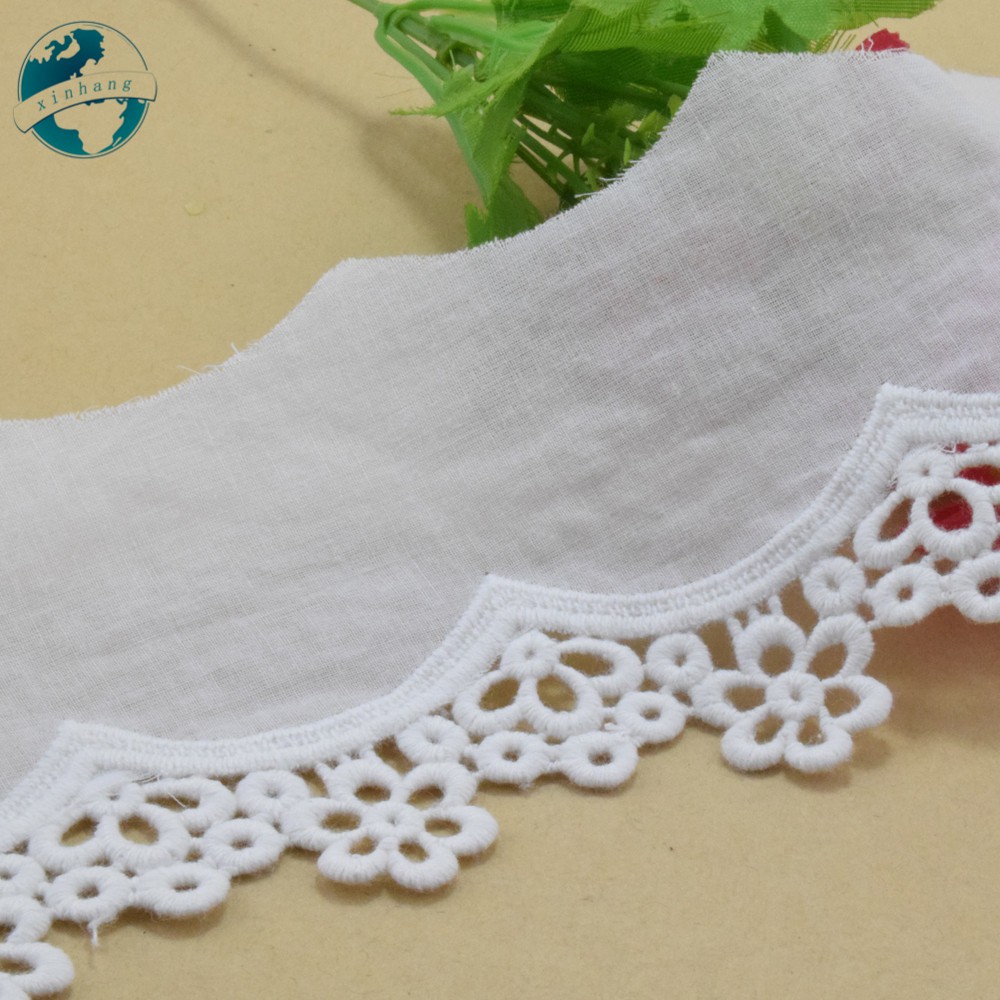 Cuộn vải 4044 rộng 8.5cm chất liệu 100% cotton phối viền ren thêu dùng may đầm mini / quần áo / làm ruy băng diy