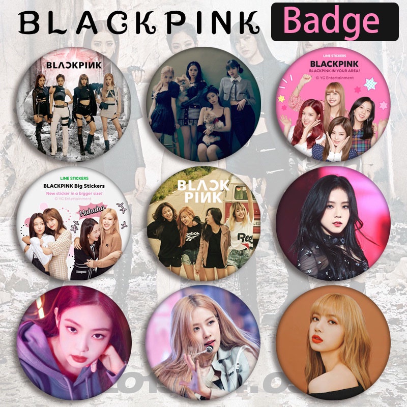 Blackpink 5,8cm huy hiệu ban nhạc HD mẫu BP xung quanh mặt dây chuyền huy hiệu lisa jennie jisoo