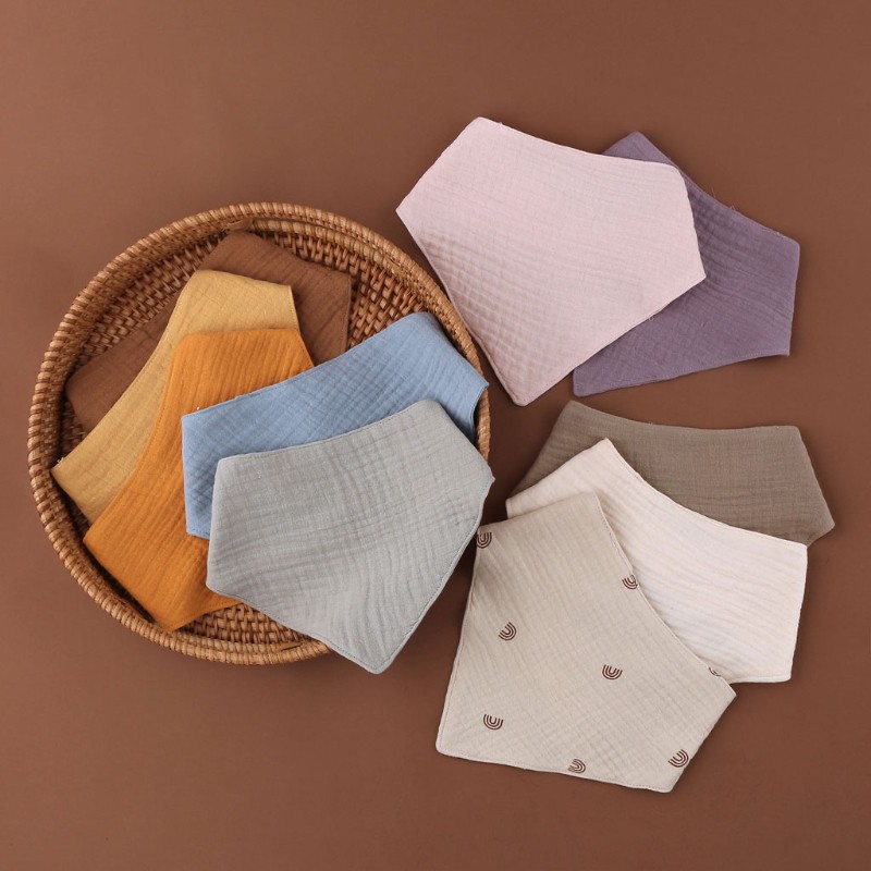 Yếm ăn cotton hình tam giác cho trẻ em