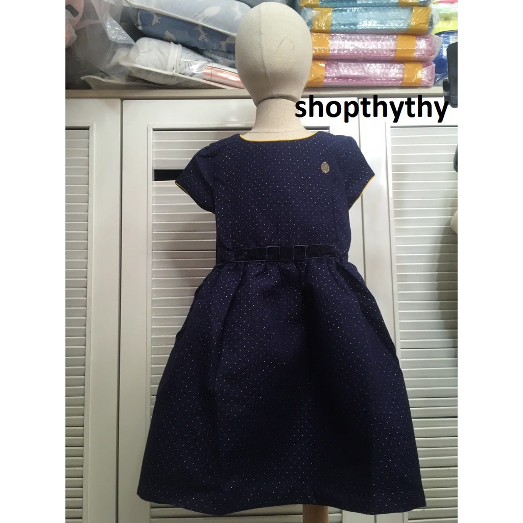 Váy chấm bi màu xanh than dành cho bé gái-thanh lý