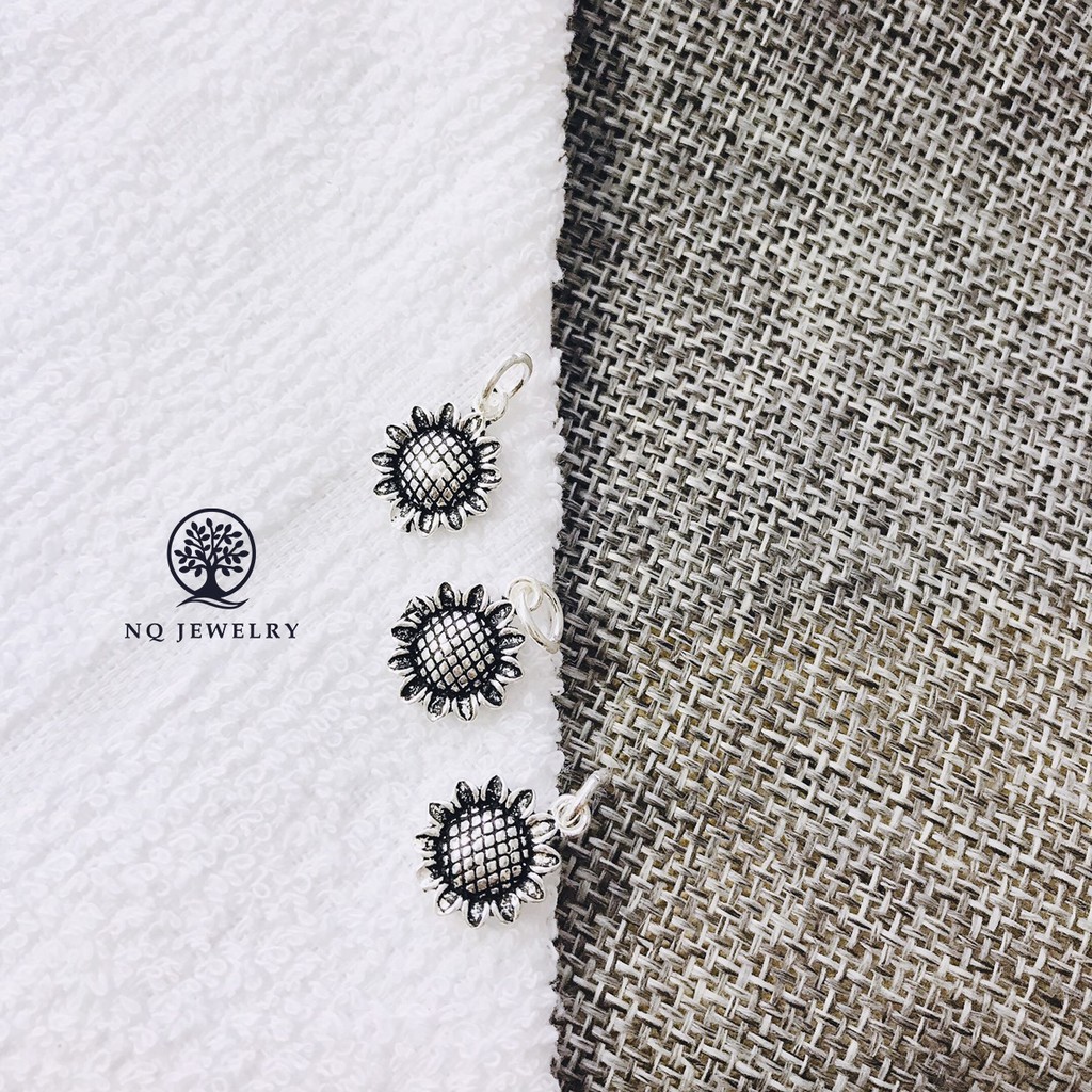 Charm bạc hoa hướng dương treo - NQ Jewelry