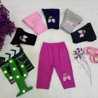 Sỉ lố quần cotton kiểu legging thêu quả cherry