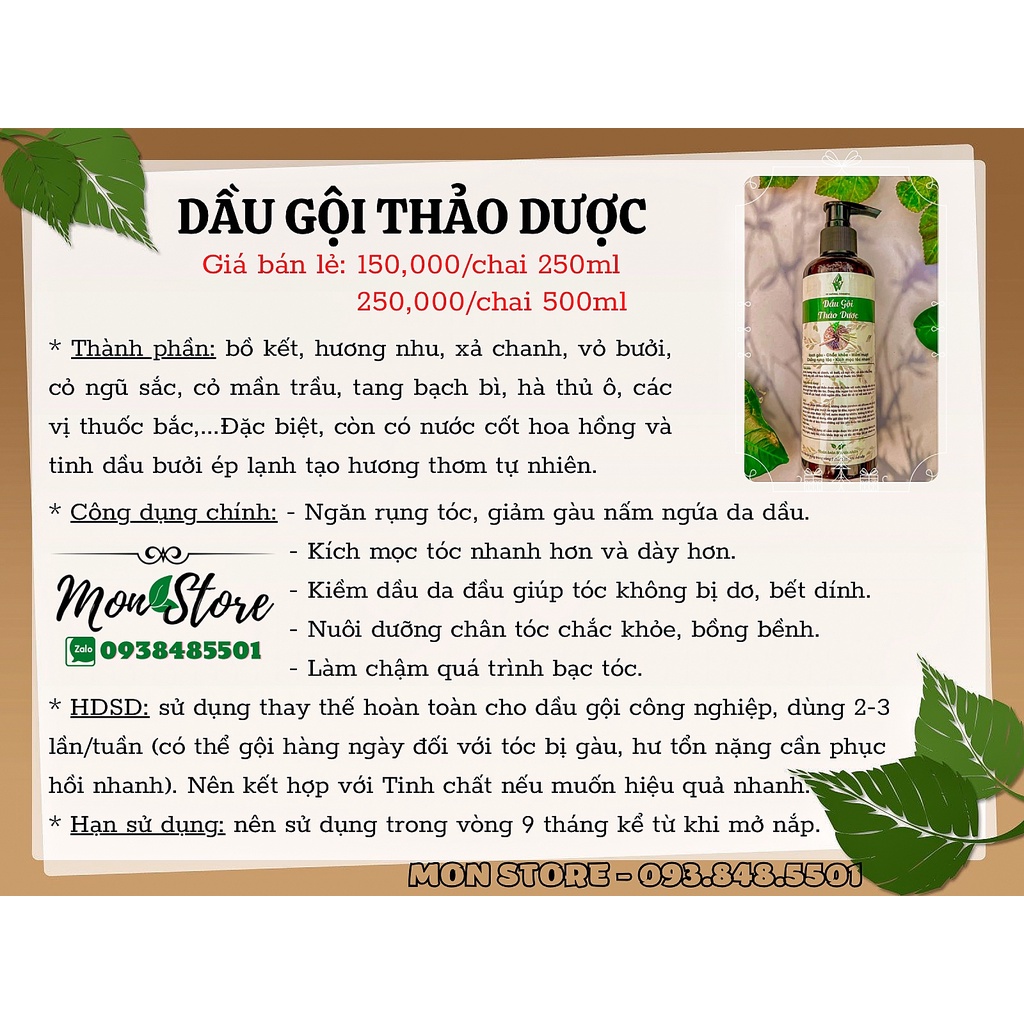 Sản phẩm chăm sóc tóc VV Natural Cosmetic tận gốc