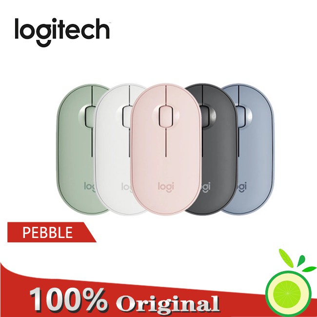 Chuột máy tính Logitech PEBBLE M350 mỏng nhẹ không dây kết nối Bluetooth 1000DPI Hàng chính hãng