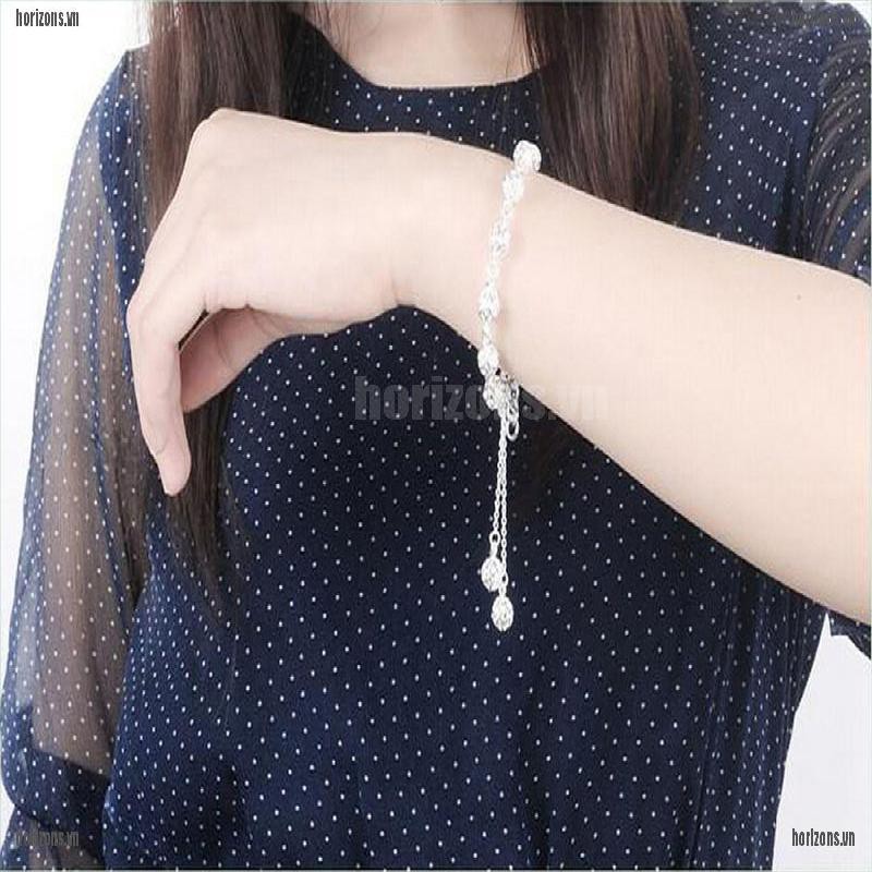 Vòng Tay Mạ Bạc Đính Hạt Thời Trang Cho Nữ