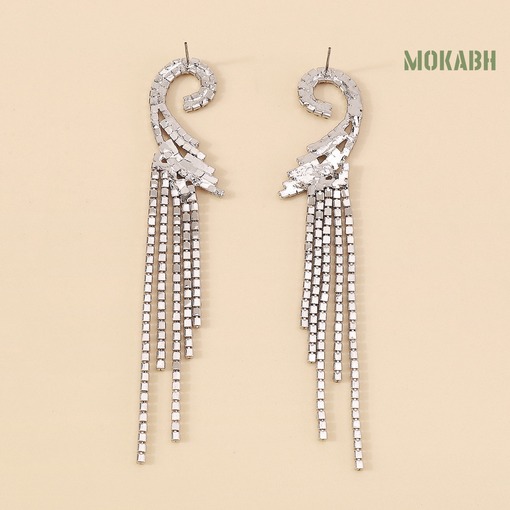 1 Đôi Bông Tai Dáng Dài Đính Đá Phong Cách Bohemian Thời Trang Sang Trọng Dành Cho Nữ