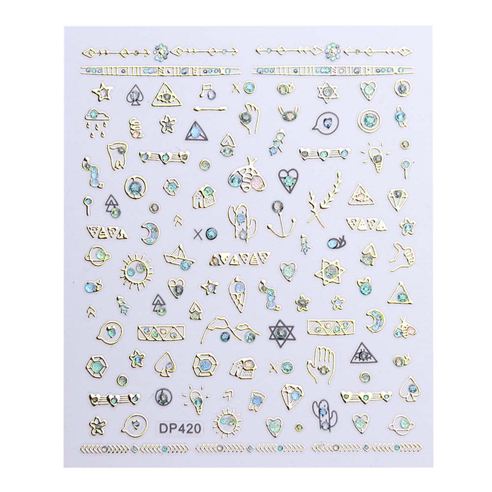 Sticker Kim Loại Dán Trang Trí Móng Tay Phong Cách Nhật Hàn