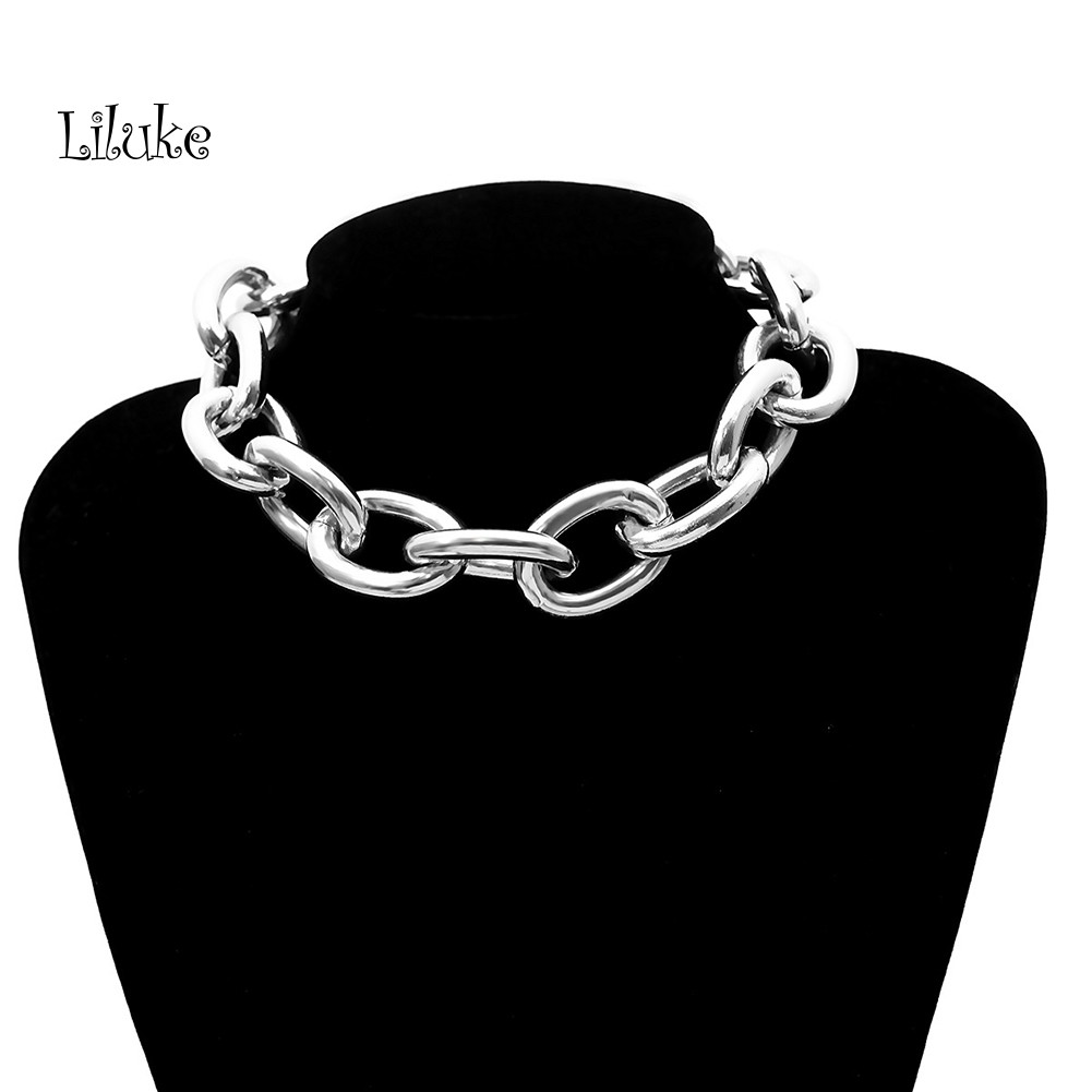 Vòng Cổ Choker Dây Xích Bản Lớn Cá Tính Cho Nữ