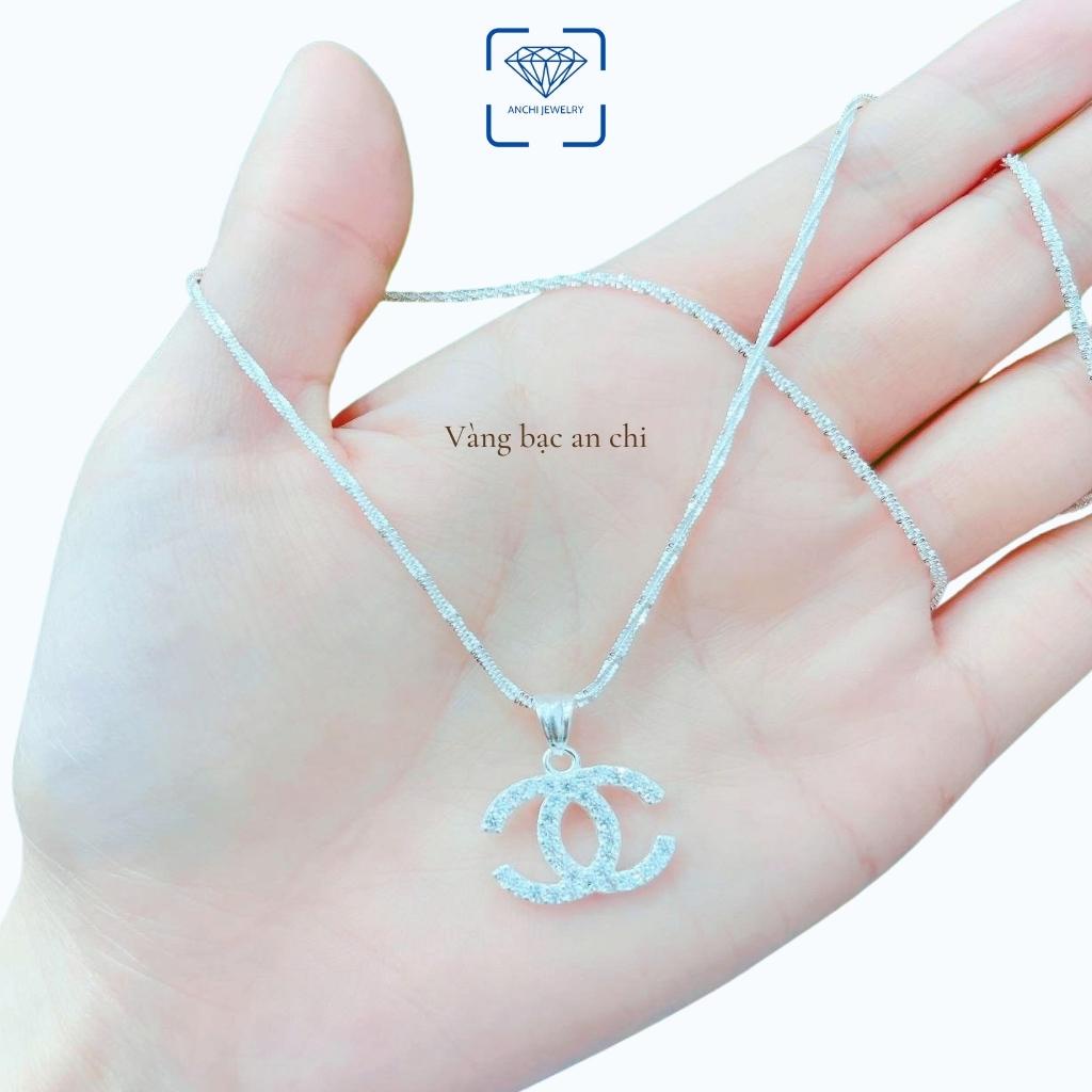 Dây chuyền mặt chữ X đính đá trẻ trung, chuẩn bạc ta sáng lung linh, Anchi jewelry