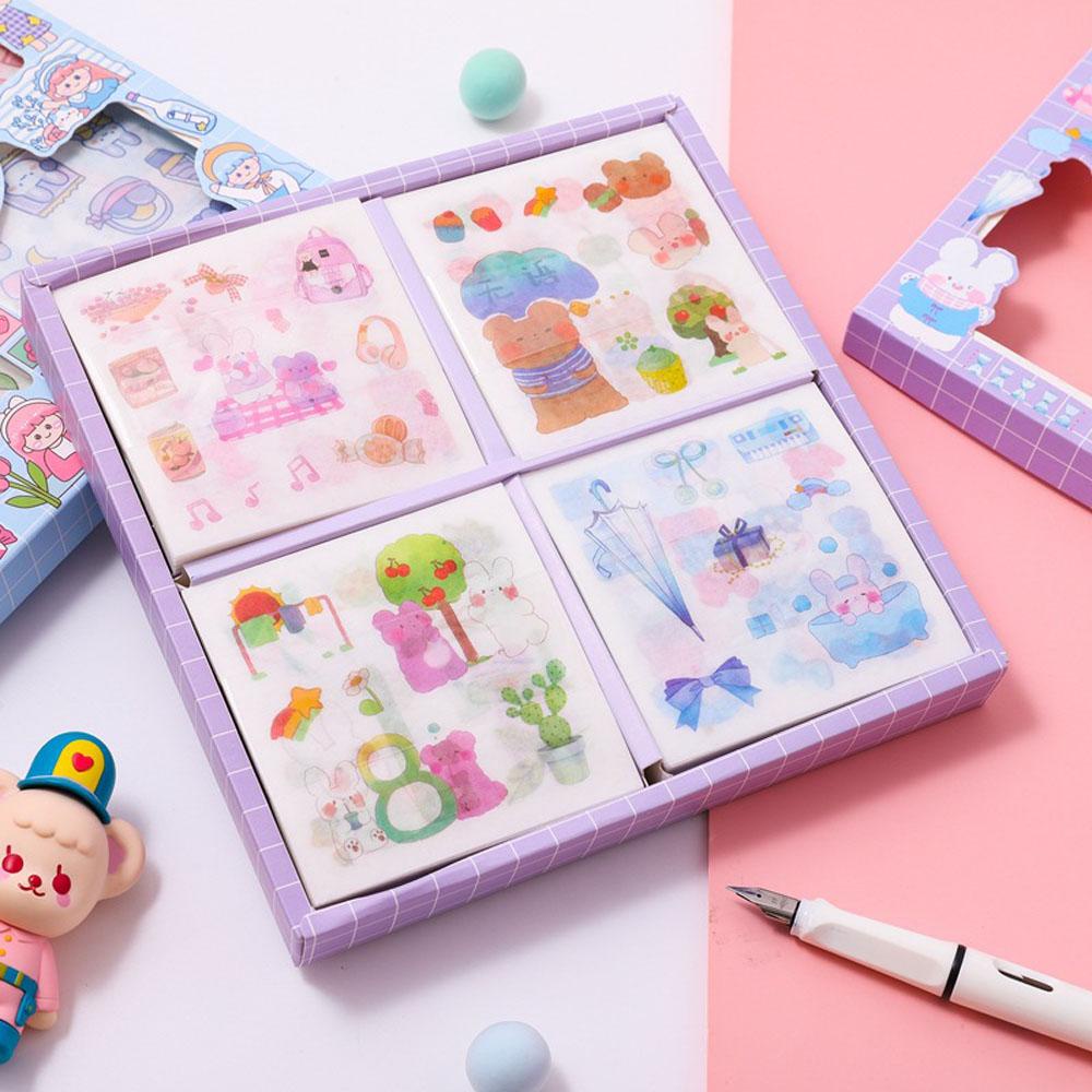 PEWANY Bộ Nhãn Dán Họa Tiết Hoạt Hình Xinh Xắn Trang Trí Hộp Quà