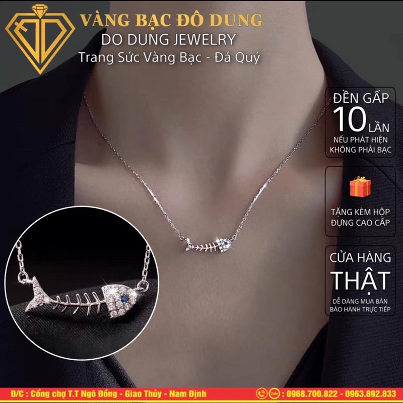Dây chuyền bạc nữ vòng cổ liền mặt hình xương cá chất liệu bạc 925 thời trang phụ kiện trang sức bạc nữ Do Dung Jewelry.