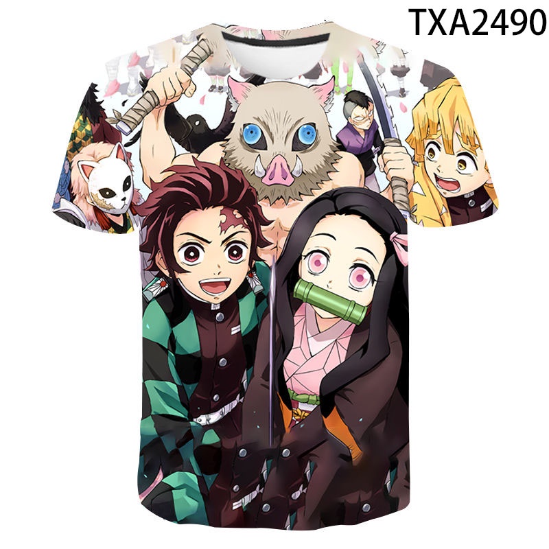 Áo Thun Họa Tiết kimetsu no yaiba demon slayer 3D Thời Trang Đường Phố Dành Cho Nam 2022