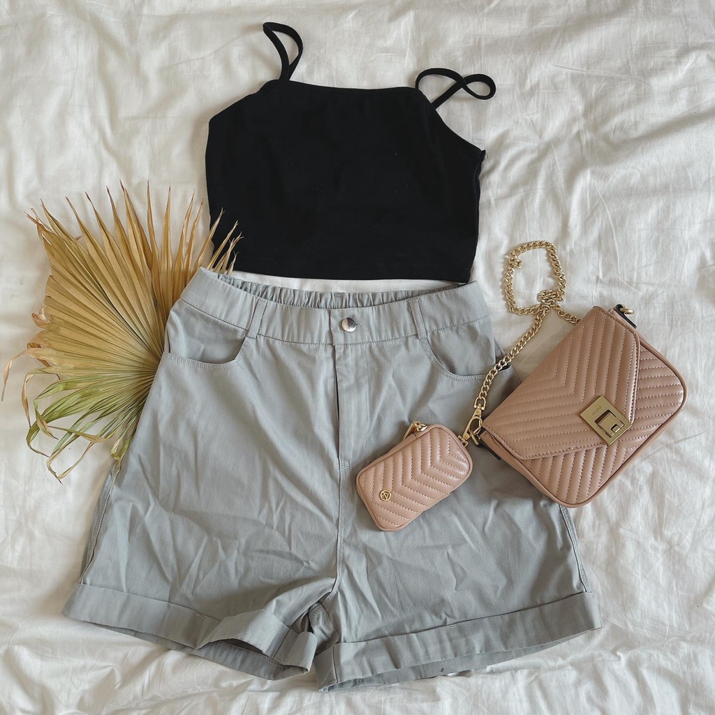 Set RETRO Gồm Áo Ống Và Quần Short Dáng Thể Thao, Phá Cách