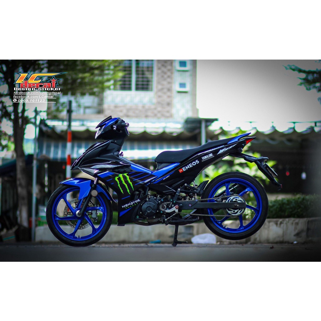 TEM RỜI cho Exciter 150 mẫu Monster xanh Gp - màu sắc nét - không bay màu