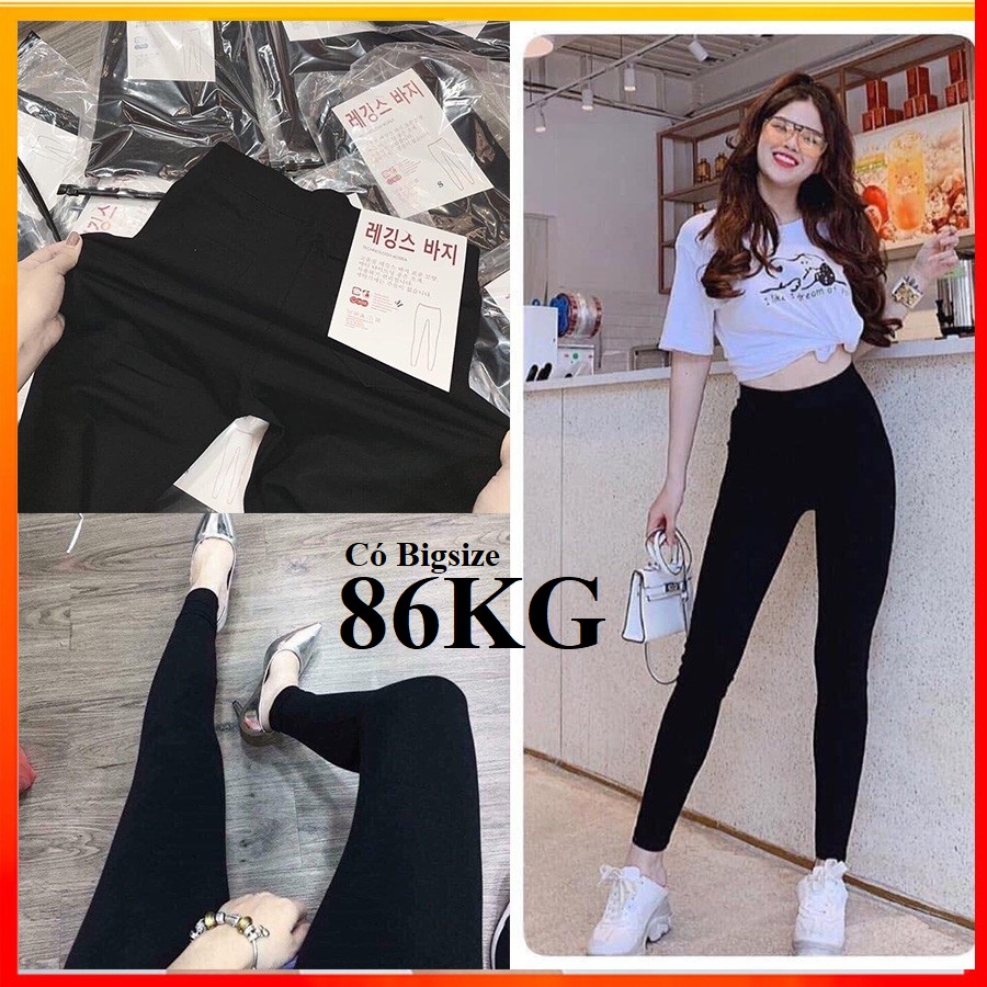 Quần Legging Tag Hàn, 4 Túi, vải thun dày đẹp, co giãn tốt, không Lộ tam giác khi phối với áo ngắn, có Big Size