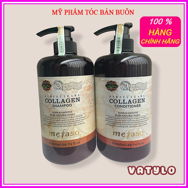 Cặp dầu gội xả Collagen Mefaso phục hồi tóc khô xơ trẻ ngọn CT02