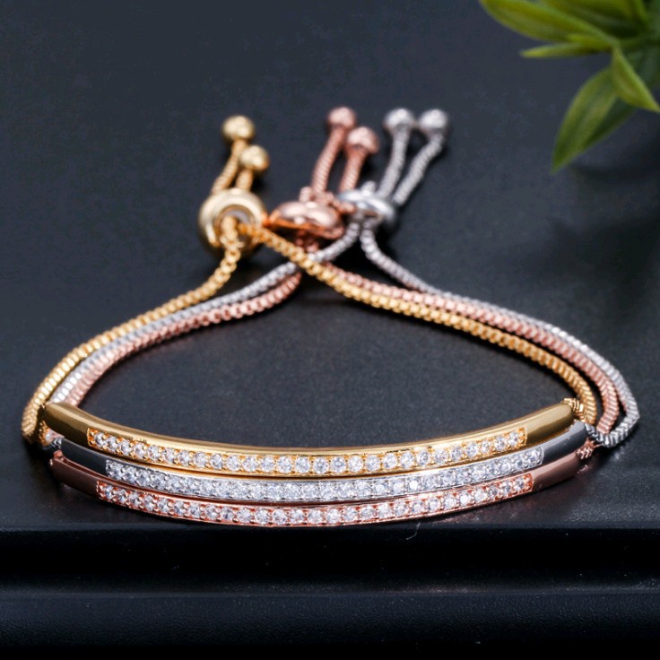 Vòng Tay Mạ Vàng 18k Đính Đá Thời Trang Cho Nữ