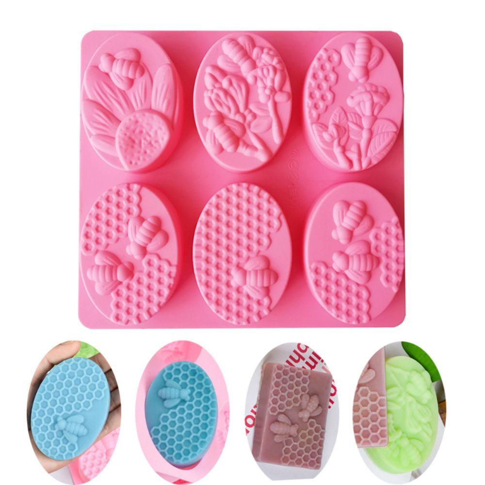 Khuôn Làm Xà Phòng Đất Sét Hình Tổ Ong / Oval Độc Đáo DIY