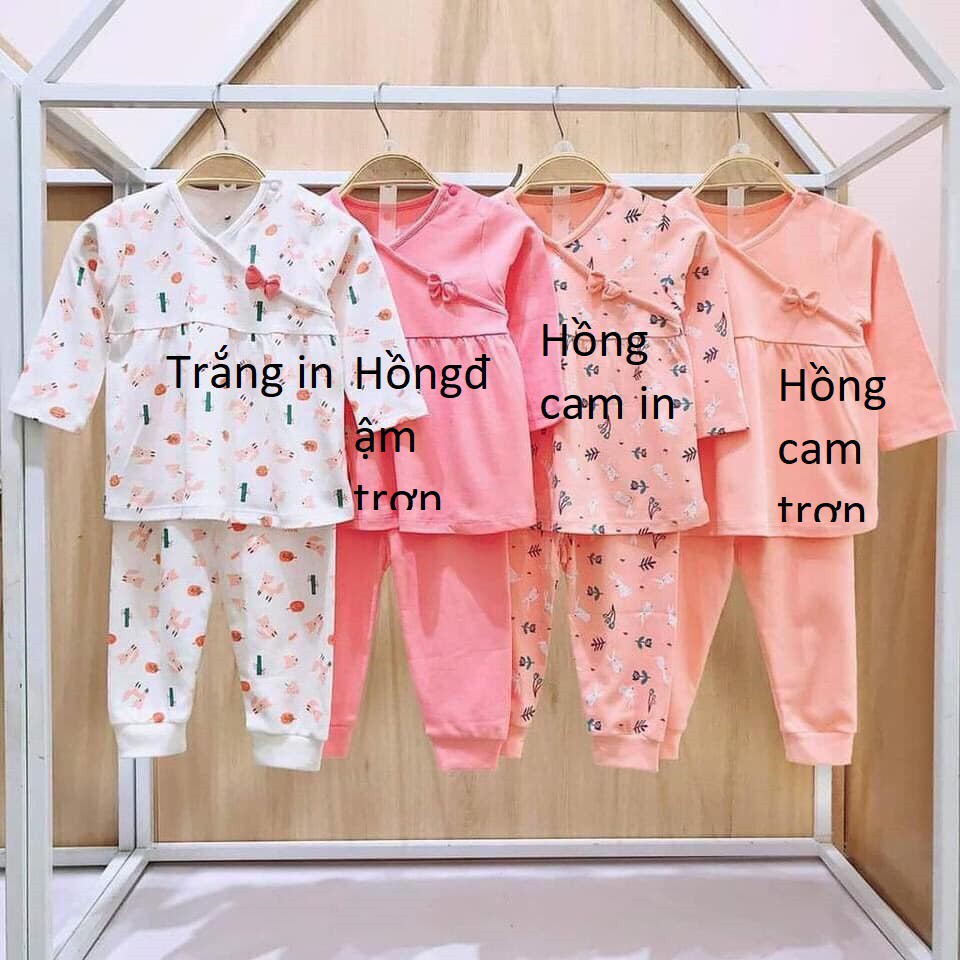 Bộ dài tay Cotton thu đông cho bé gái Lullaby