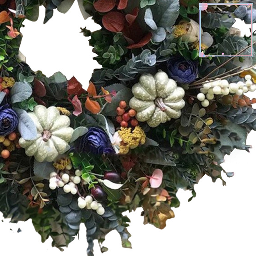 Vòng Hoa Treo Cửa Trang Trí Hình Trái Bí Ngô Bằng Nhựa Sống Động