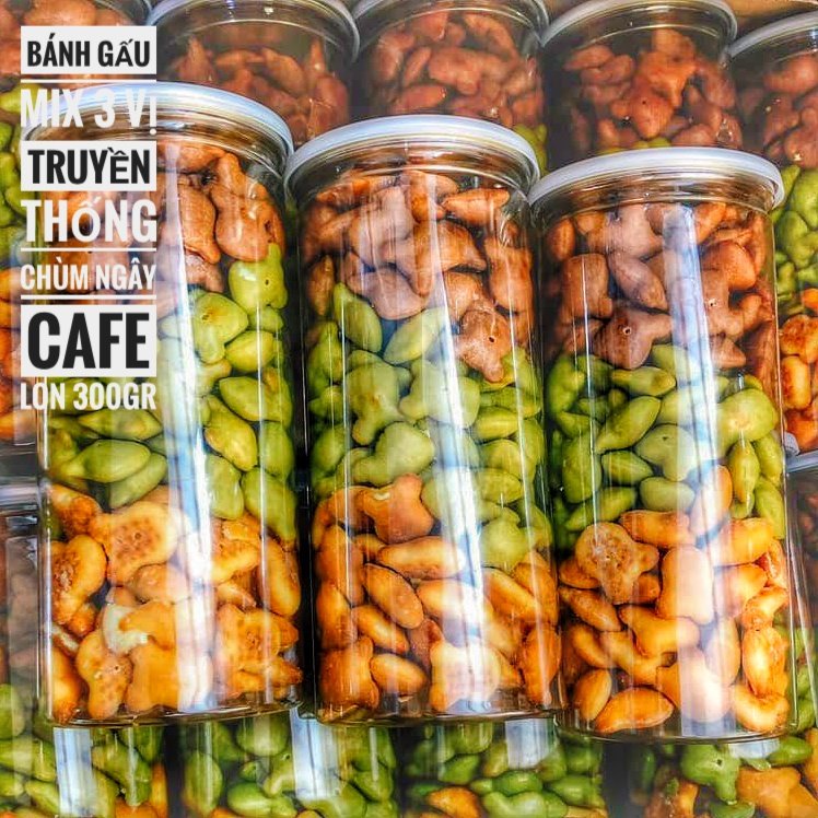 Bánh Gấu Nhân Kem Hương Chùm Ngây Hộp 420g - Free Ship - Ăn Vặt SK House