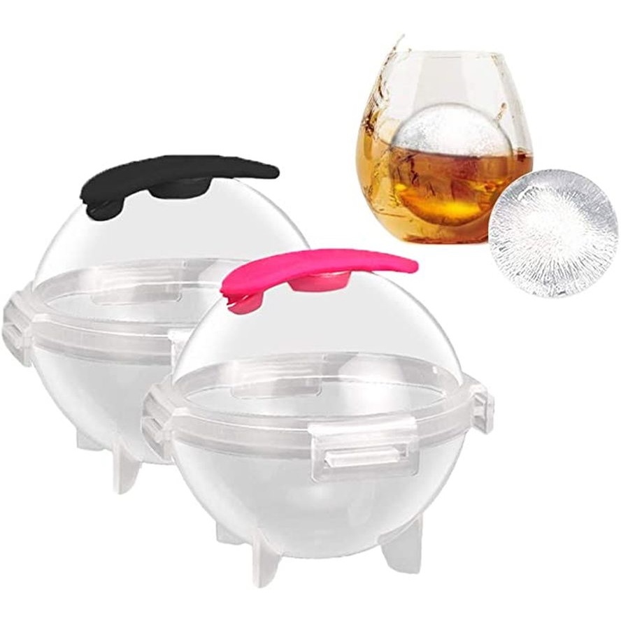 Bộ 4 khuôn làm kem/nước đá hình quả cầu tự làm độc đáo dùng để uống rượu whiskey/cocktail/sô cô la