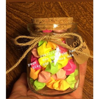 LỌ ĐỰNG 60 SAO GIẤY 5 MÀU GẤP SẴN