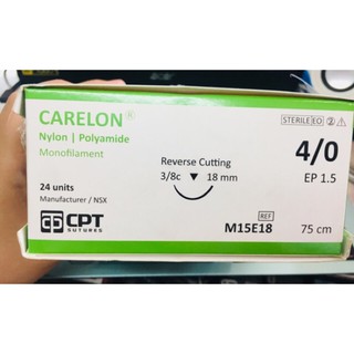 CHỈ PHẪU THUẬT NYLON 4/0 carelon 4/0 CPT - hộp x 24tép
