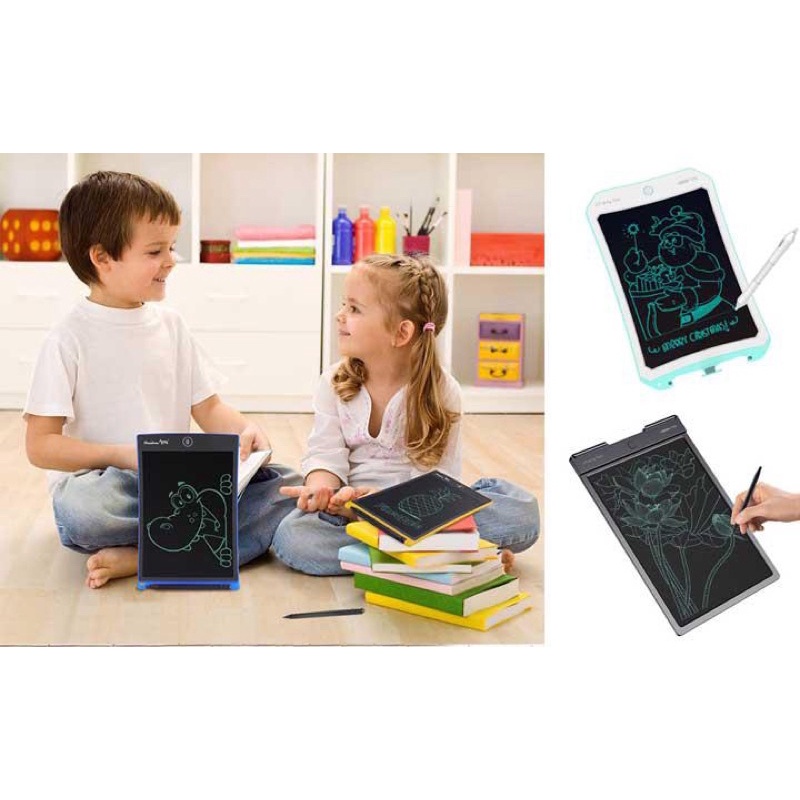 Bảng Viết Bảng Vẽ Điện Tử LCD Thông Minh Đơn Sắc Tự Động Xóa Cho Bé 8,5 inch