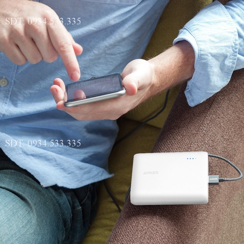 Pin sạc dự phòng Anker PowerCore 10400 mAh- 2 Cổng Sạc - Màu Trắng  [PHÂN PHỐI CHÍNH HÃNG, BẢO HÀNH 18 THÁNG]