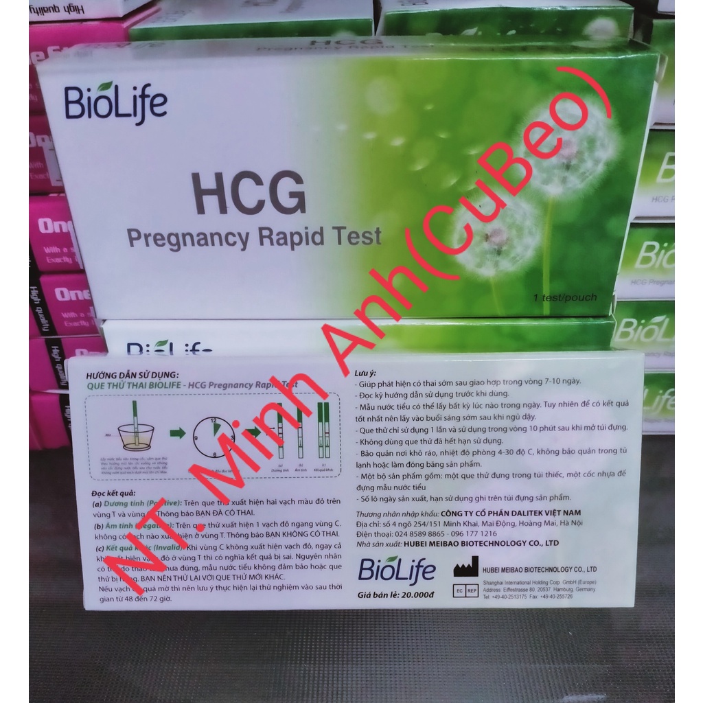 Que thử thai HCG- HÀNG CHÍNH HÃNG- bản 4mm, chính xác 99,9%