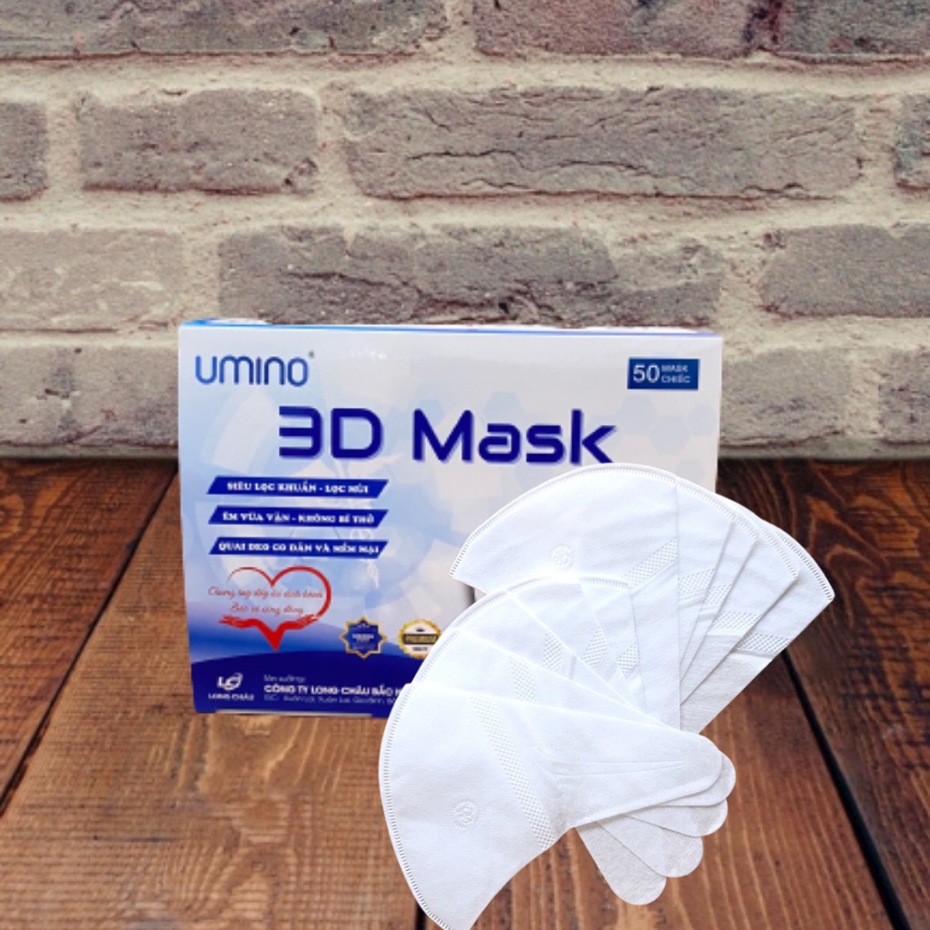 Khẩu trang 3D Mask-Siêu lọc khuẩn-Lọc mùi-Êm vừa vặn-Không bí thở-Quay đeo co dãn mềm mại-hộp 50 cái | BigBuy360 - bigbuy360.vn