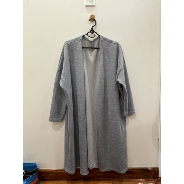 Áo cảdigan dáng dài màu xám phong cách thu đông ulzzang | BigBuy360 - bigbuy360.vn