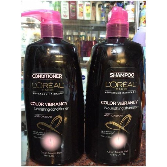 Dầu gội và dầu xả Loreal Color Vibrancy 1L của Mỹ dành cho tóc nhuộm