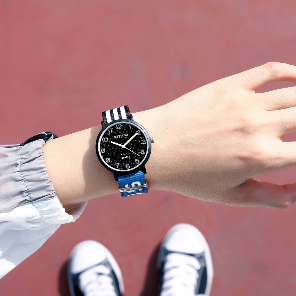 Đồng hồ nam nữ Mstianq MS27 dây dù cực bền, mặt số kim tuyến cực đẹp | BigBuy360 - bigbuy360.vn