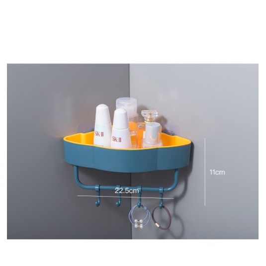 [hàng xịn]Kệ Góc Nhà Tắm 2 Lớp Dày Dặn Chắc Chắn Dán Tường Không Khoan Đục Cao cấp