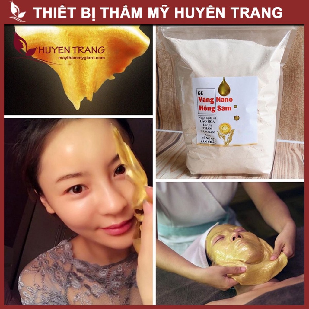 Mặt Nạ Collagen Tươi Vàng 24k Handmade Dưỡng Trắng Da, Mờ Thâm, Nám, Sạm Da - Thẩm Mỹ Huyền Trang NANOCEE